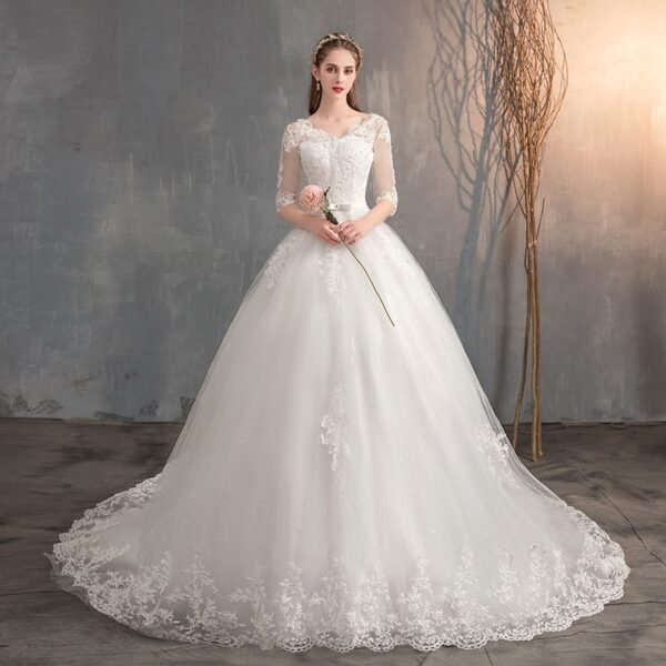 Long Lace Wedding Dress - Image 4