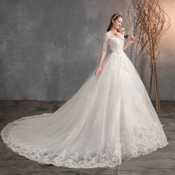 Long Lace Wedding Dress - Image 3