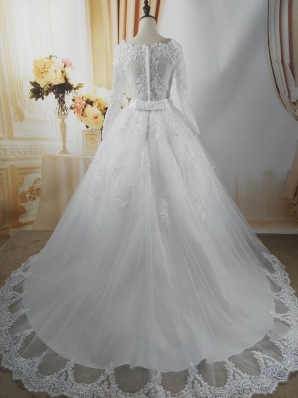 Women's Pearl Embellished Wedding Dress - Image 7
