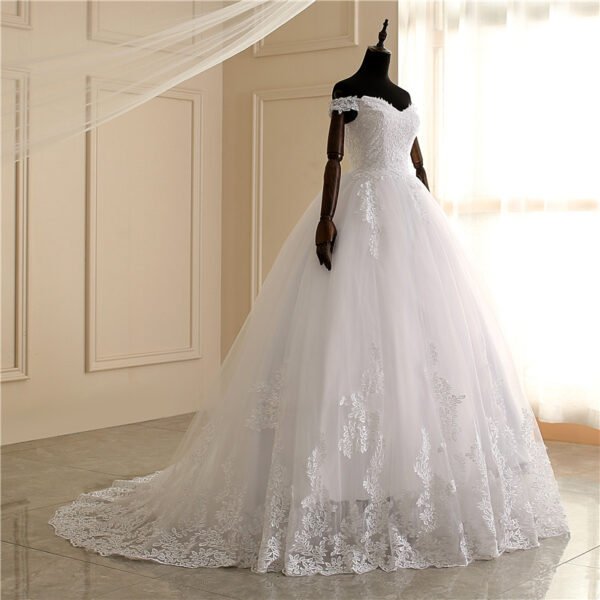 Luxury Off Shoulder Wedding Dress for Women - Image 4
