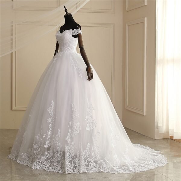 Luxury Off Shoulder Wedding Dress for Women - Image 5