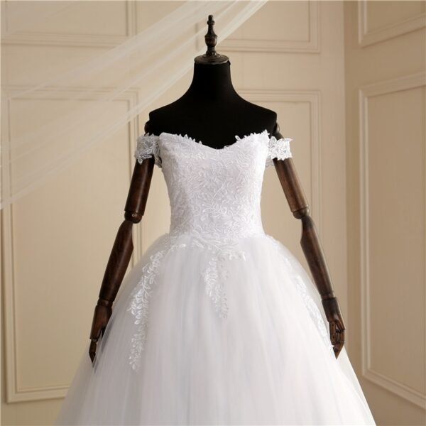 Luxury Off Shoulder Wedding Dress for Women - Image 3