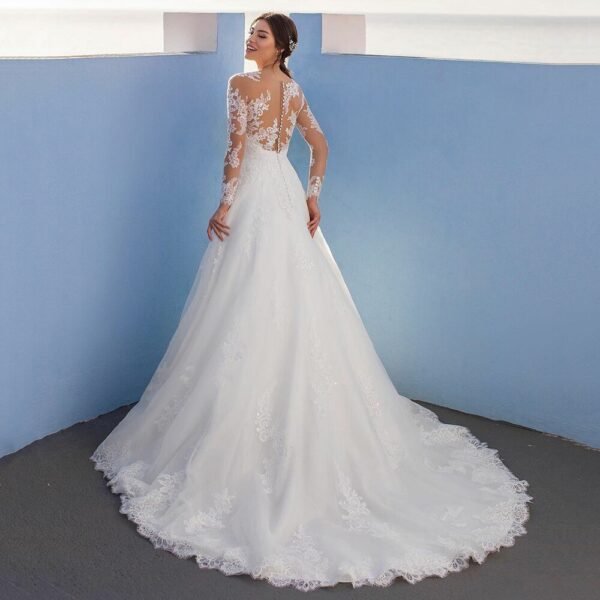 Classic Laced Wedding Dress - Image 3