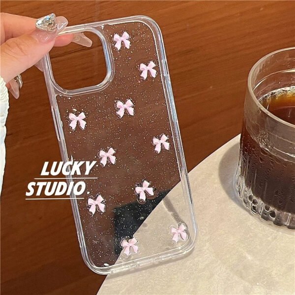 Cute Phone Case For iPhone 16 15 14 13 12 11 Pro Max X XS Max MiNi Plus Korea Girl Soft Cover Epoxy Glitter Shell - Image 6