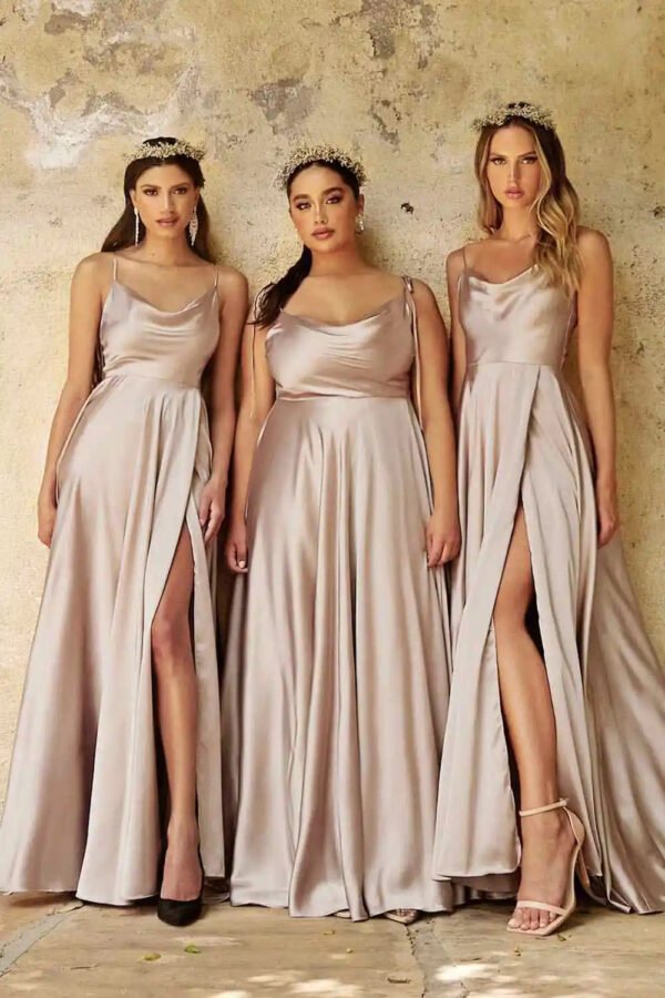 Women Spaghetti Strap Satin Prom Dresses Elegant Long A-line Simple Evening Party Gowns Dusty Pink Maxi Vestidos Gala 2024 - Image 5